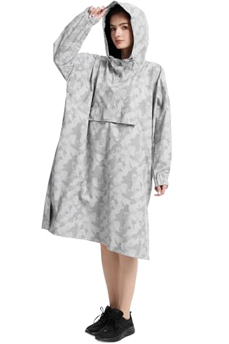 Fahsyee Rain Poncho for Women Adult Waterproof Jacket – Lightweight Packable Raincoat Jackets with Hood and Pockets2