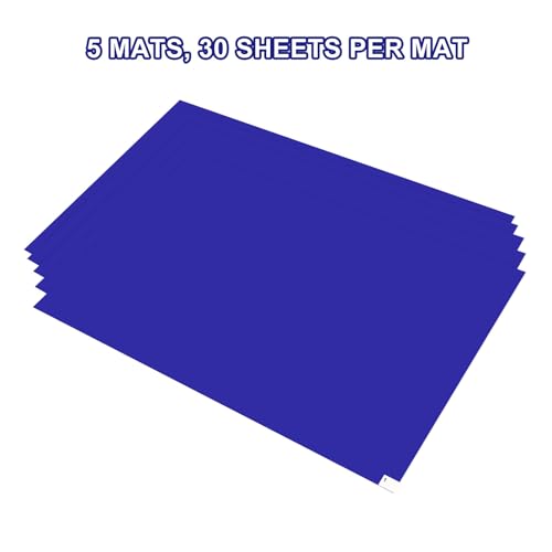 Image of uxcell 150pcs Adhesive /Sticky /Tacky Mats 24 inch x 36 inch Case of 5 Mats, 30 Sheets Each, for Cleanroom, Warehouse, Laboratory, Capture Dirt and Dust, Blue