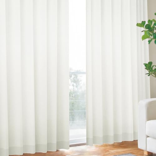 [カーテンくれない] UVカット率【99.3%】の二重レースカーテン 二枚仕立て...