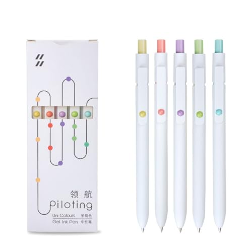 Bolígrafos Retráctiles de Tinta Negra Gel 0.5mm 5pcs