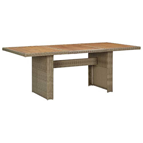 Faroom Mesa de jardín Ratán 200x100x74 cm, Mesa Jardin Exterior, Mesa Terraza, Mesa de Comedor Jardín, Mesa Balcon, Mesas Terraza Y Jardín, Mesa Auxiliar Jardin 37301ES