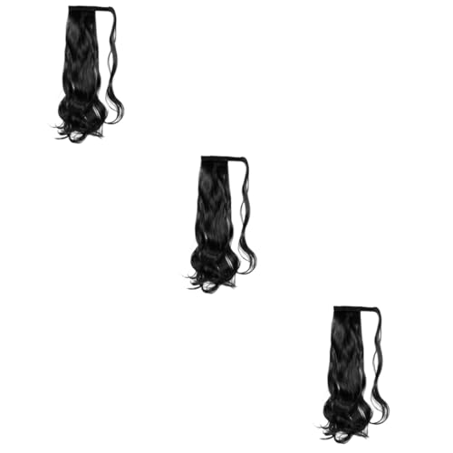 Extensions capillaires bouclées Healeved lot de 3 postiches queue de cheval pour séance photo