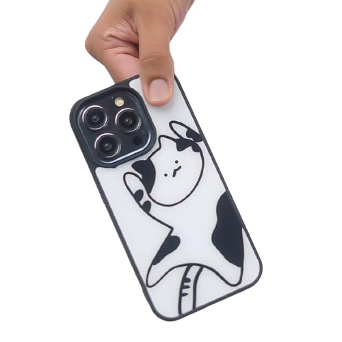 Image of PEEPERLY Back Cover Case for iPhone 13 Pro Max Scratch Resistant Anti-Slip TPU Shockproof Protective Durable Playful Feline Charming Case for Girls & Women(Pattern1)