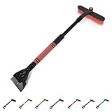 Rest-Eazzzy Snow Brush Extendable, 2 in 1 Ice Scraper for Car Windshield with Foam Grip and Rotating