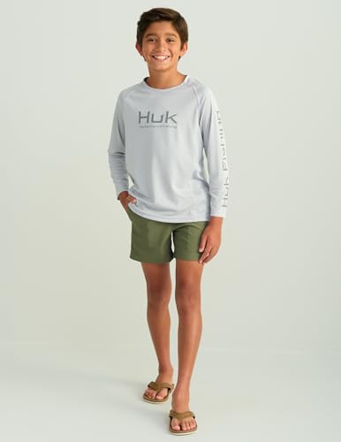 Image of HUK Boys Pursuit Solid Long Sleeve Shirt, Fishing Shirt for Kids
