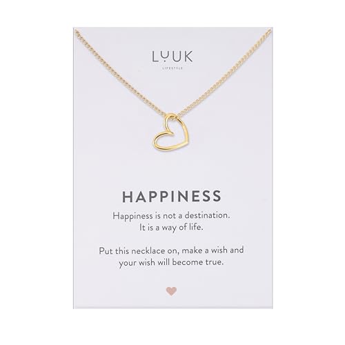 LUUK LIFESTYLE Necklace with Pendant, Waterproof Stainless Steel Chain, Elegant Design & Everyday Necklace for Women, Jewelry Gift Idea, Heart, Gold LUUK LIFESTYLE Necklace with Pendant, Waterproof Stainless Steel Chain, Elegant Design & Everyday Necklace for Women, Jewelry Gift Idea, Heart, Gold