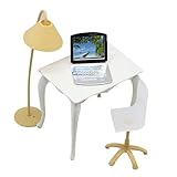 Paket beinhaltet: 1 x Lampe, 1 x Stuhl, 1 x Laptop, 1 x Schreibtisch (Nicht enthalten die Puppe.)