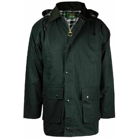 MMK Men's Waxed Padded Jacket with Hood Cover
