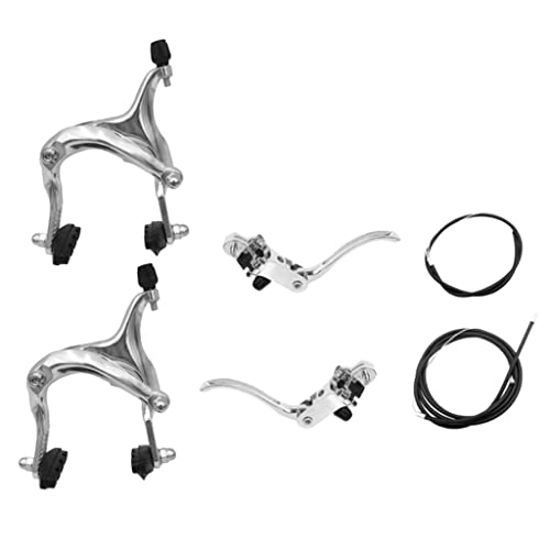 Loveindiy 1 Set Side Pull Bike Brake Caliper Levers 61-79Mm Front/Rear Black/Silver, Black #TOP4