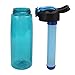 BOLORAMO Bouteille de purificateur d'eau en ABS + Silicone de 650 ML, pièces détachables de Bouteille de purificateur d'eau en Plein air Une par Une avec Boussole secrète pour la randonnée en(Green)