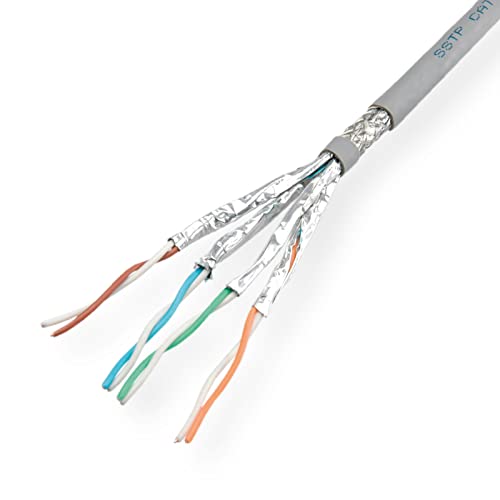 Value Câble S/FTP (PiMF) cat.6 (classe E), fil massif, Eca, gris, 300 m