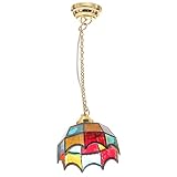 Uonlytech Mini Dollhouse Miniature Decoration LED Table Light Ceiling Lamp Battery Operated Light Do