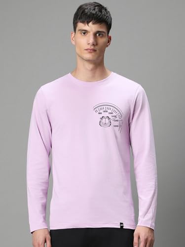 Image of Bewakoof Official Garfield Merchandise Men's Graphic Print Regular Fit Full Sleeve Round Neck Cotton Jersey T-Shirt