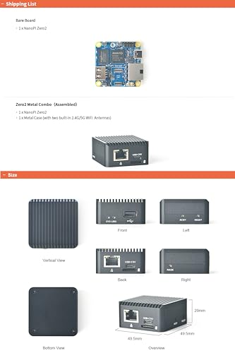 Image of NanoPi Zero2 Mini WiFi Router, Portable Fast GigE Computer, 1GB /2GB LPDDR4X RAM Rockchip RK3528A SoC, 4K H265 /H264 Decoder, Gigabit Ethernet Port for IoT Smart Gateway (2GB with M.2 WiFi Module)