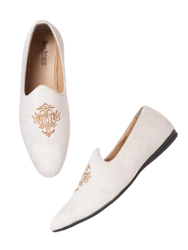 Image of San Frissco Embroidered Handcrafted Slip-Ons Ethnic Comfort Lightweight Mojaris Cushioned Footbed /Comfortable Fashionable Stylish Flexible for Men