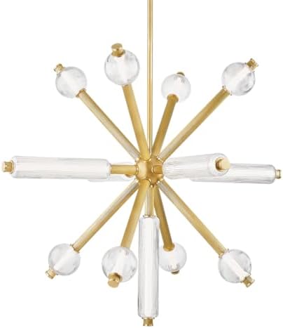 Corbett Lighting 452-50-VB Atom - 13 Light Chandelier 43.25 inches Tall and 50 inches Wide - Vintage Brass Finish