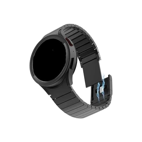 [PLYYQZM] ���ԂȂ��X�g���b�v �B�ɍ��� Sam su ng Galaxy Watch 6Classic 47mm 43mm 5Pro 45mm �X�e�����X�X�`�[���o���h,�ɍ��� 7/6/5/4 40mm 44mm�p �ɓK�p(Black,For W