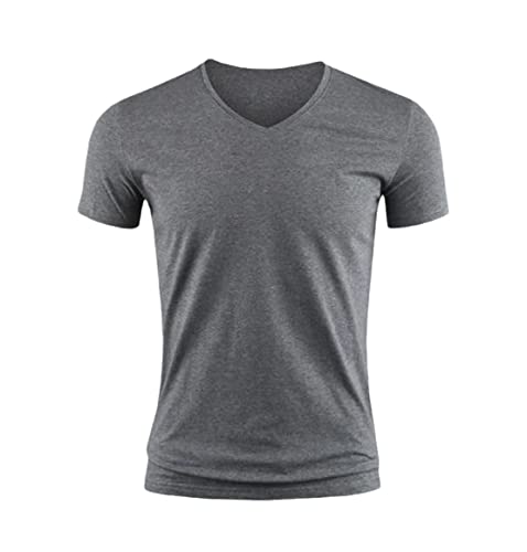 T-shirt manches courtes col en V homme XL fini les vêtements déformés
