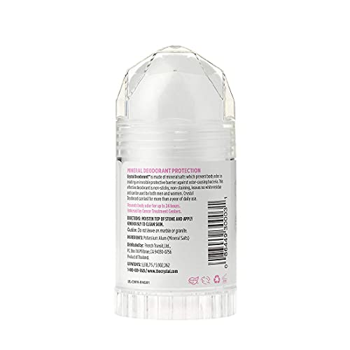 CRYSTAL Mineral Deodorant Stick - Unscented Body Deodorant With 24-Hour Odor Protection, Non-Staining & Non-Sticky, Aluminum Chloride & Paraben Free, 4.25 oz, (2 Pack) (Packaging May Vary)