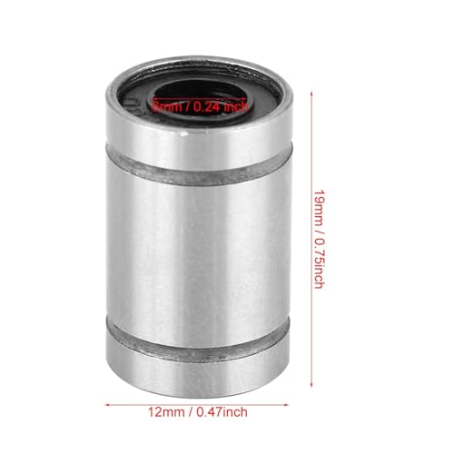 Image of 8-Pack LM6UU Linear Motion Bearings 6mm ID 12mm OD 19mm Length Ball Bushing CNC Router 3D Printer Reprap Slide Shaft Guide for Smooth Linear Motion Chrome Steel Construction