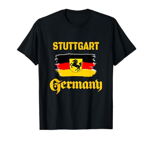 Stuttgart, Germany Deutschland shirts & gifts - Stuttgart Germany Football Souvenir T-Shirt - Unisex-Adults - Black - Small - Short Sleeve - Classic Fit - Cotton, Polyester