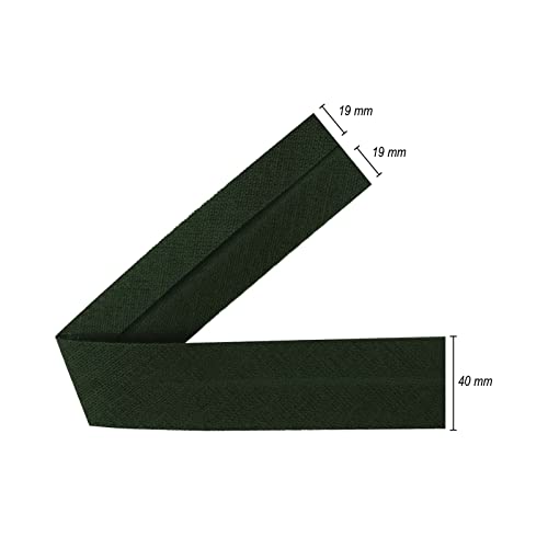 TEXTEX = 40mm Wide Bias Binding Tape. 50% Cotton and 50% Polyester. 10m Piece - (Green) - Image 3