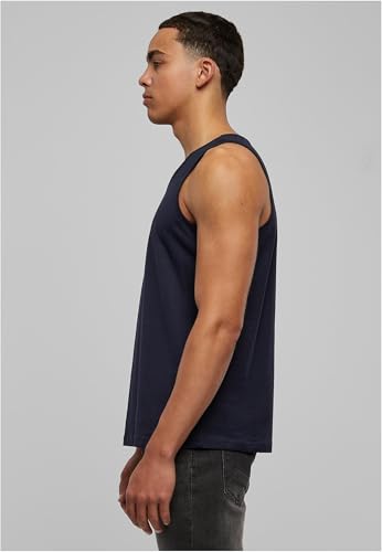 Build Your Brand Camisetas sin Mangas Hombres, Adulto, Azul, L