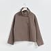 Cropped-Stehkragen-Jacke für Damen, langärmelig, einfarbig, Oberbekleidung, ideal für Pendler, Straße und tägliche Freizeitkleidung (S, Braun)
