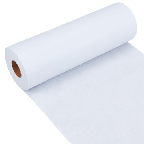 OLYCRAFT Heavy Weight 55g/? White Iron-On Fusible Interfacing 11.81 Inch x 30 Yards Non-Woven Interfacing Iron On Single-Sided Interfacing Non-Woven Apparel Interfacing for Sewing DIY Crafts Supplies