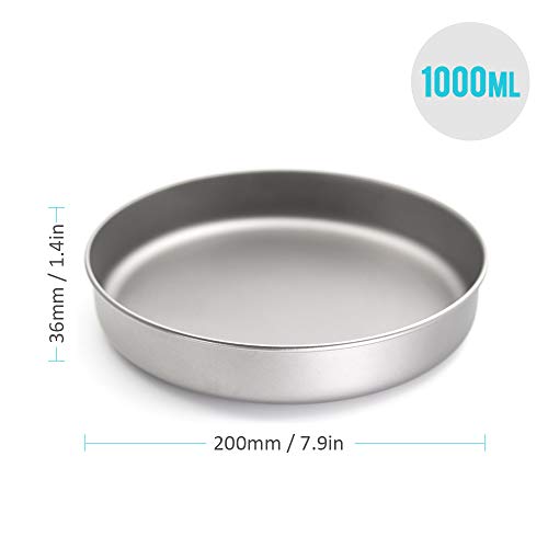 Titanium Pan, Gainty Frigideira ultraleve de titânio ao ar livre, caminhada, piquenique, frigideira