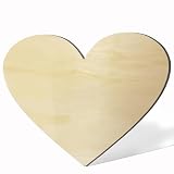 17 Inch Unfinished Wooden Love Heart Shape Craft, Blank Wood Love Sign for Home Wall Decor, Large Unpainted Wood Cutouts for Birthday,Wedding Party Decoration,Large Wooden Valentine Day Decoration