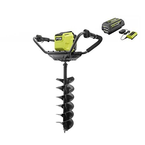 RYOBI 40V HP Brushless Cordless Earth Auger with 8 in. Bit with 4.0 Ah Battery and Charger (RENEWED) -  ZRRY40710