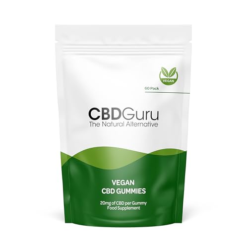 CBD Guru Vegan CBD Gummies 20mg 60 Pack - Mixed Fruit Flavou