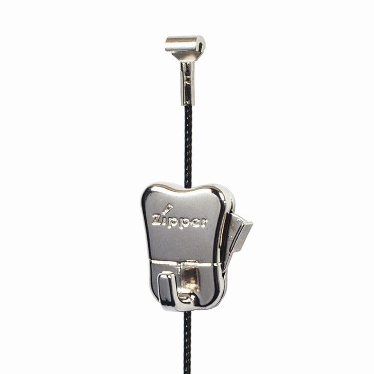 Image of STAS Steel Cable for Picture Hanging Rail with Cobra end Black 78.75 inch + STAS Zipper Hook (2 Pack)