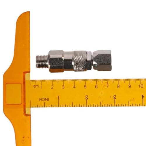 Image of FEIYING Gauges,Quick Connect Fitting Stainless Steel Airless Silver Spray Gun Test Adapter 360 Degree Rotation Swivel Head