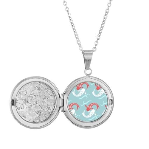 Collier médaillon Totem japonais, le cadeau Art déco idéal avec vagues