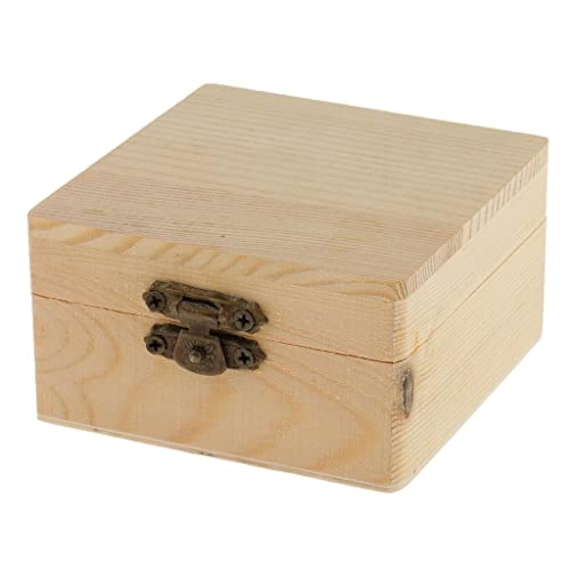 Blank Square Wooden Jewelry Gift Box for DIY Crafts