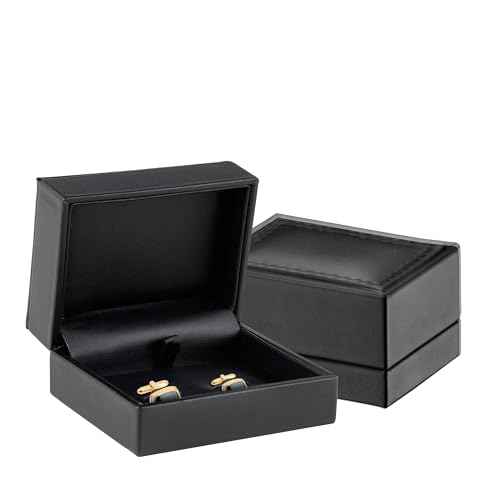 Premium Soft Leather Cufflink Box for Men - Stylish Cufflink