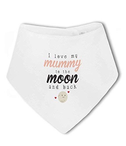 BWW Print - I love my Mummy to the Moon and Back cute - Baby Bandana Bib, Boy or Girl