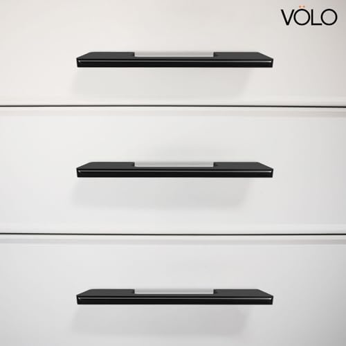 Image of VOLO Wardrobe Cabinet Handle - Multi-Use Pull Handle for Wardrobe, Drawer, Sliding Closet, and Door in Kitchen, Office, and Bedroom Pack of 1 (Black, 96MM (4 Inch))