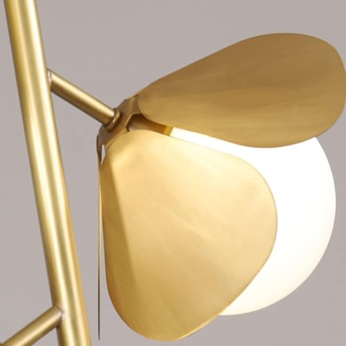 Lustre d'éclairage en cuivre véritable et boule de verre G9
