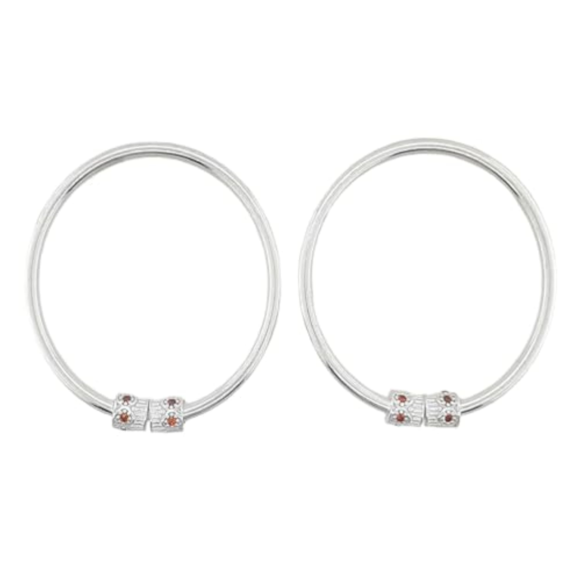 Traditional Plain Hollow Design Baby Kada in Solid Silver