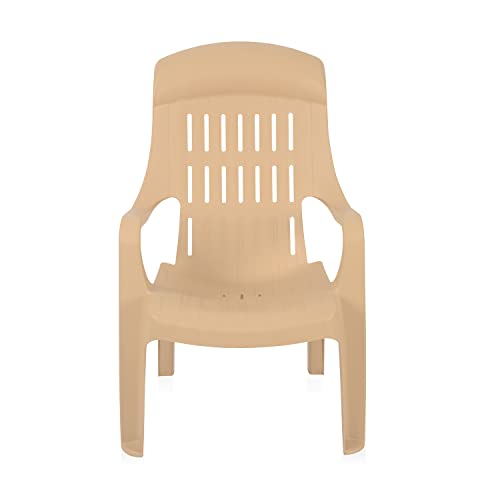 Image of Nilkamal Weekender Plastic Mid Back with Arm Chair | Chairs for Home| Dining Room| Bedroom| Kitchen| Living Room| Office - Outdoor - Garden | Dust Free |100% Polypropylene Stackable Chairs | Set of 4