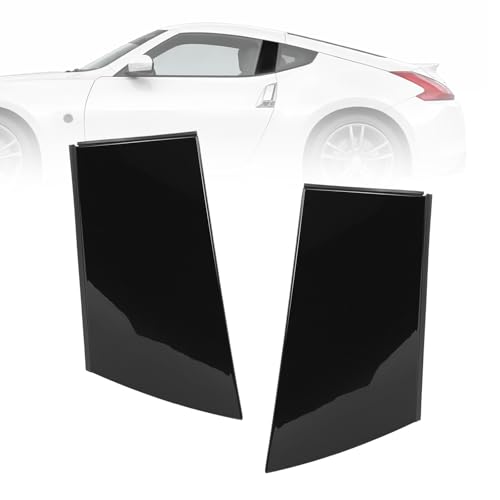 BALOCEO Outer Pair B-Pillar Molding Compatible with 2009-2020 Nissan 370Z Replace for 76890-1EA0A, 76891-1EA0A Plastic(ABS) Painted Gloss Black Right & Left Door Window Pillar Posts Trim Cover