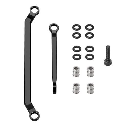 MORFUM 1 Set Aluminum RC Crawler Car Steering Rod Tie Links High-Tightening Linkage for 1/18 Redcat Ascent-18 Upgrades Parts RC Crawler Accessories (Black)