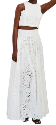 Image of Women's 2 PCS Lace Holes Tank Tops Bodycon Skirts Sexy Nightclub Party Dress Outfits Set