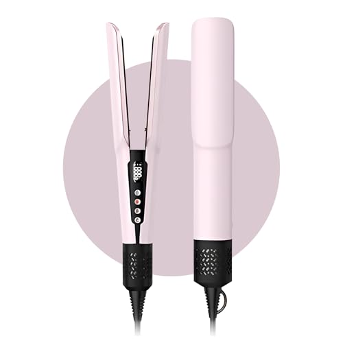 Image of ThePlushCo Air Hair Straightener with 4 Temp Settings | No Plates 2-in-1 Dryer & Straightener | Damage-free Straightening Machine for Curly, Wavy, Frizzy Hair