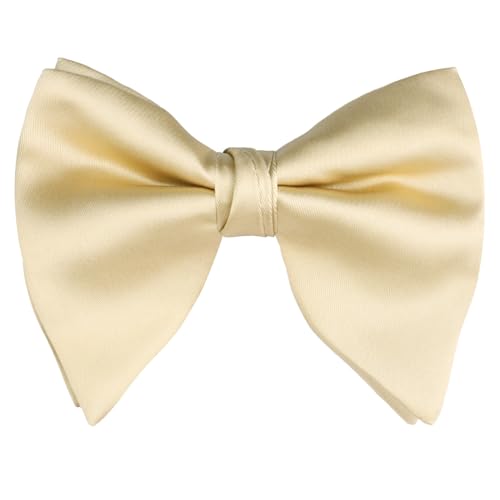 Image of Alizeal Velvet Pre-tied Adjustable Bow Tie for Men Oversize Formal Solid Tuxedo Bowtie