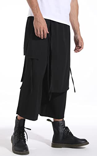 PACEIADTA Men's Loose Skirts Casual Hippie Harem Pants Harajuku Trousers3