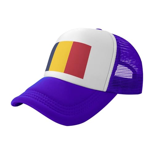 UVBDF Chapeau de soleil imprimé drapeau du Tchad, casquette de camionneur classique en maille, casquette de baseball réglable pour les trajets quotidiens, violet, Taille unique